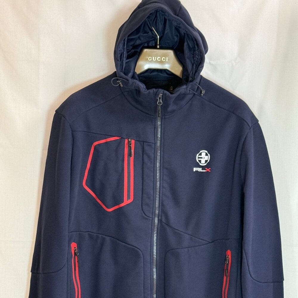 NWOT Ralph Lauren RLX Performance Full Zip Hooded Jacket for Men - Black -  XXL